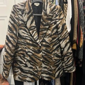 Zarif and Voltaire animal printed textured blazer